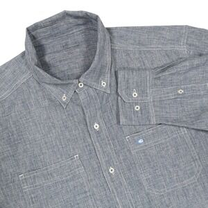 SOUTHERN TIDE Men's XL‎ Blue Gray Heathered Casual Long Sleeve Button Down Shirt